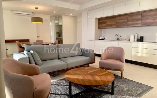 Luxurious two-bedroom apartment on the first line of the sea with a garage, complex Sunraf, Rafailovići
