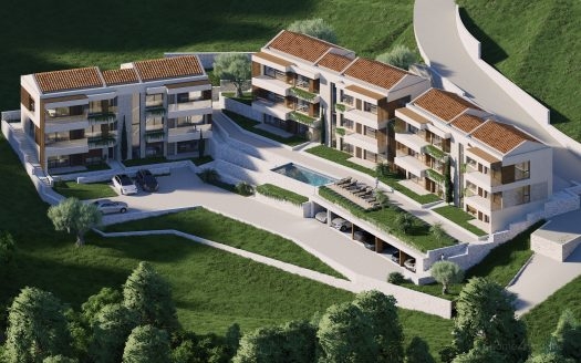Apartments for sale in pre-construction directly from the developer – luxury ccomplex with a pool above Sveti Stefan, Budva