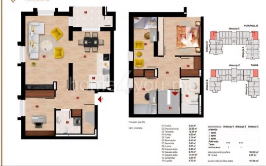 Four-bedroom duplex apartment with garage parking space in the Wulfenia hotel & residential complex, Kolašin