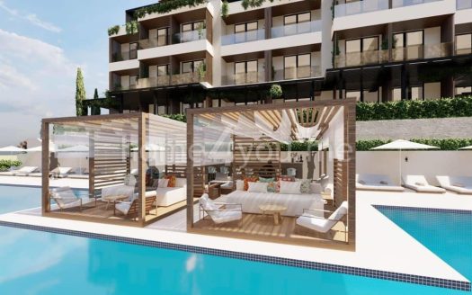 Spacious one-bedroom apartment with garage parking and panoramic sea view, Kumbor, Herceg Novi